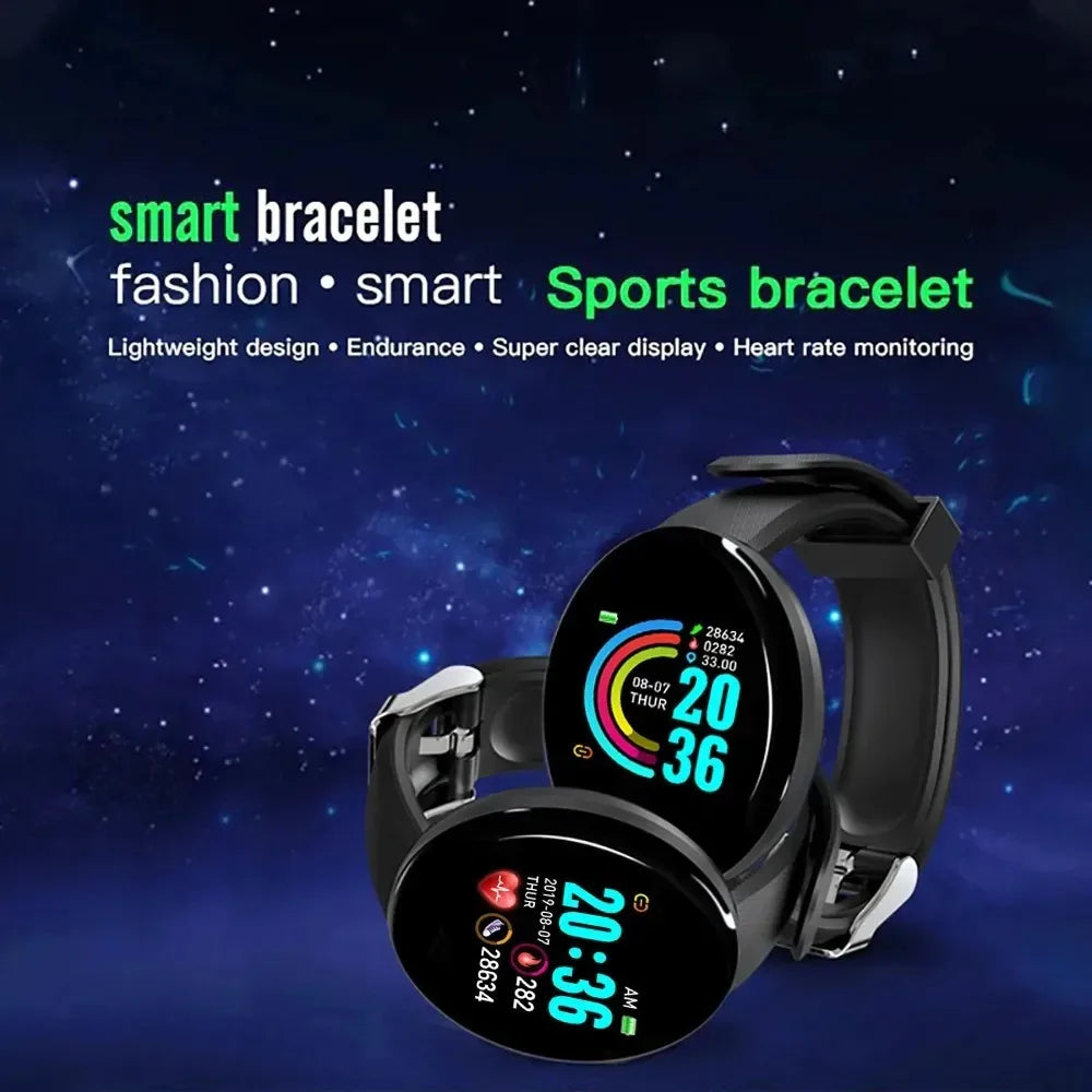 Smartwatch Fitness Sport Bracelet Smart Watch Electronic Information Reminder Music Control Circular Digital Men D18 For Xiaomi