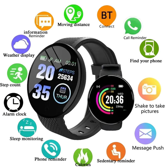 Smartwatch Fitness Sport Bracelet Smart Watch Electronic Information Reminder Music Control Circular Digital Men D18 For Xiaomi