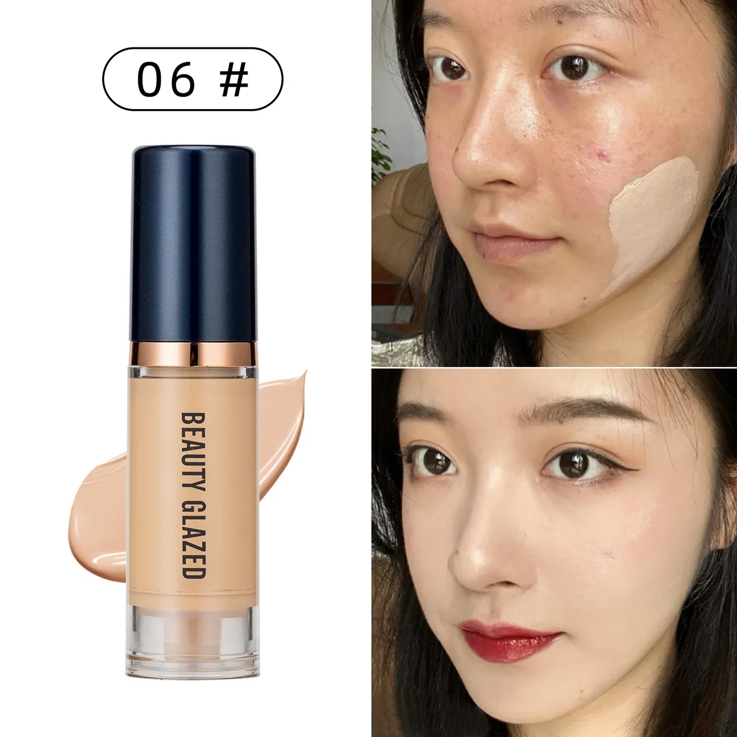 6 Colors Waterproof Liquid Foundation BB Cream Matte Base Primer Moisturizing Concealer Isolation Contour Face Make Up Cosmetics