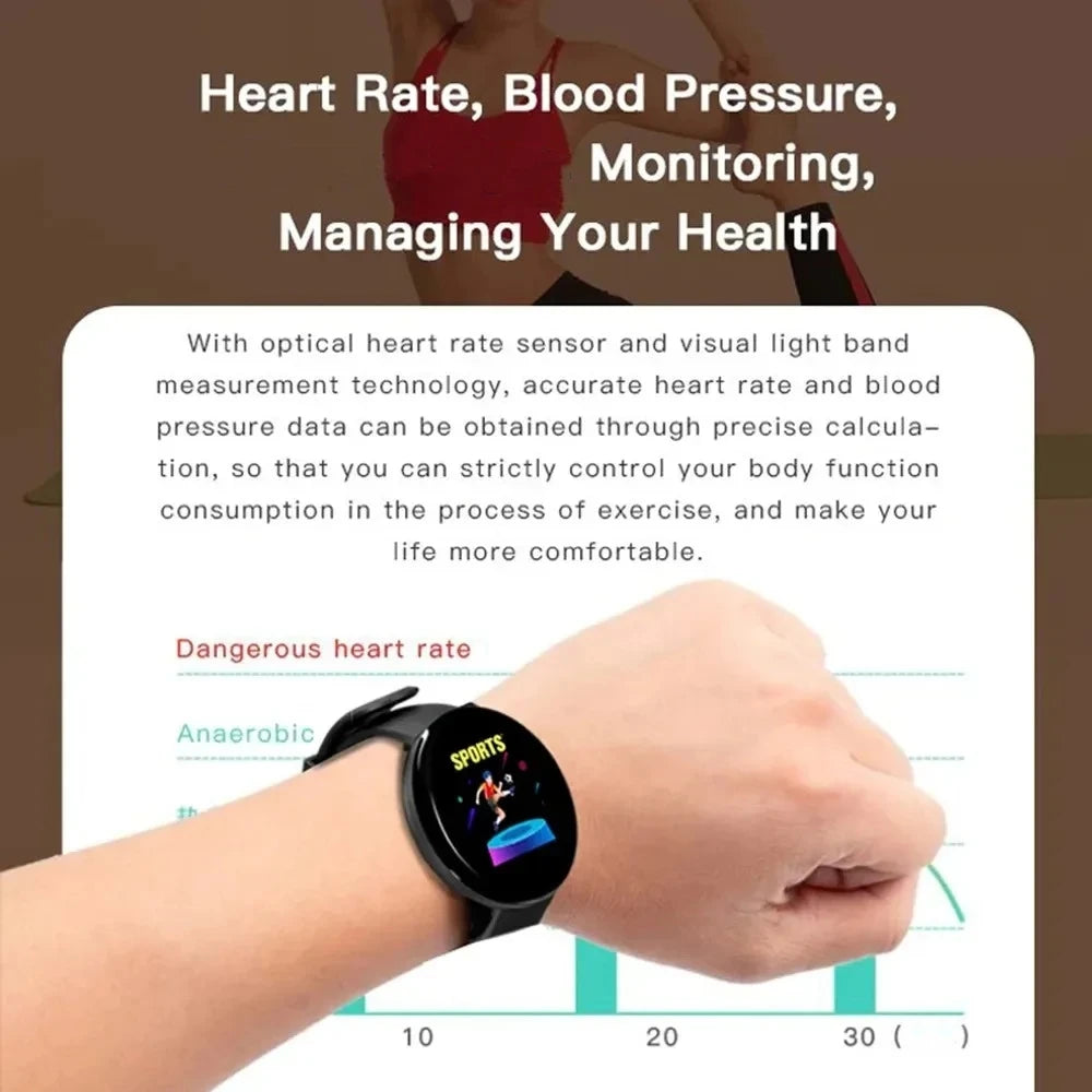 Smartwatch Fitness Sport Bracelet Smart Watch Electronic Information Reminder Music Control Circular Digital Men D18 For Xiaomi